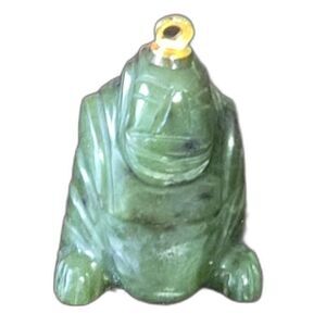 Vintage Nephrite Jade "Laughing Buddha" Pendant